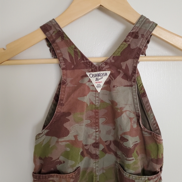 Oshkosh Vestbak Overalls 18 Months Green And Brown Camo Dinosaur - Picture 5 of 9
